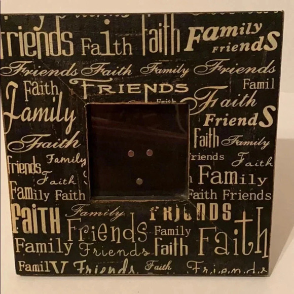 Friends Family Faith Wooden Picture Frame 4x4 - Picture 2 of 8